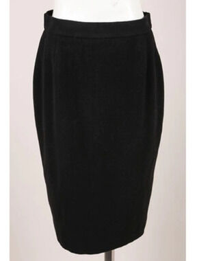 1990s Louis Feraud Gray Wool Pencil Skirt